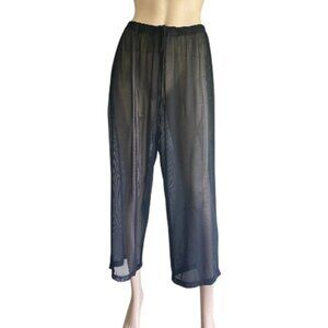 Westbound Beach Sheer Wide Leg Cropped Cover Up Pants L​